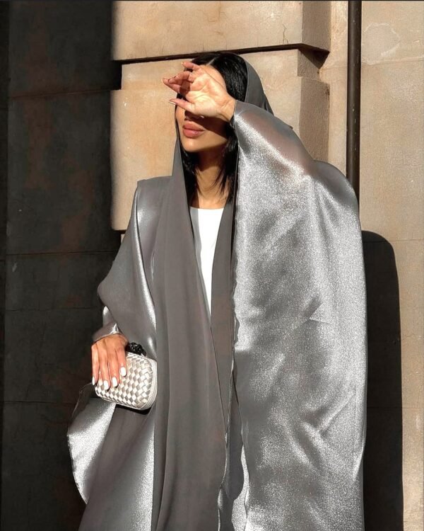 Elegant Grey Abaya - Image 2