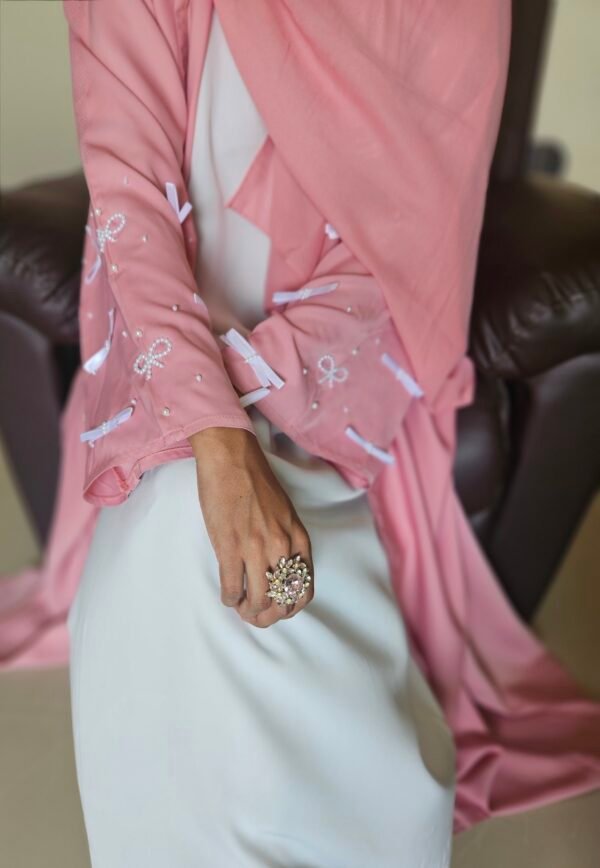 Pink Bow Abaya - Image 2